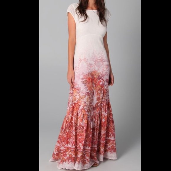 Free People Dresses & Skirts - Free People Linen Paisley Maxi Dress Size 10